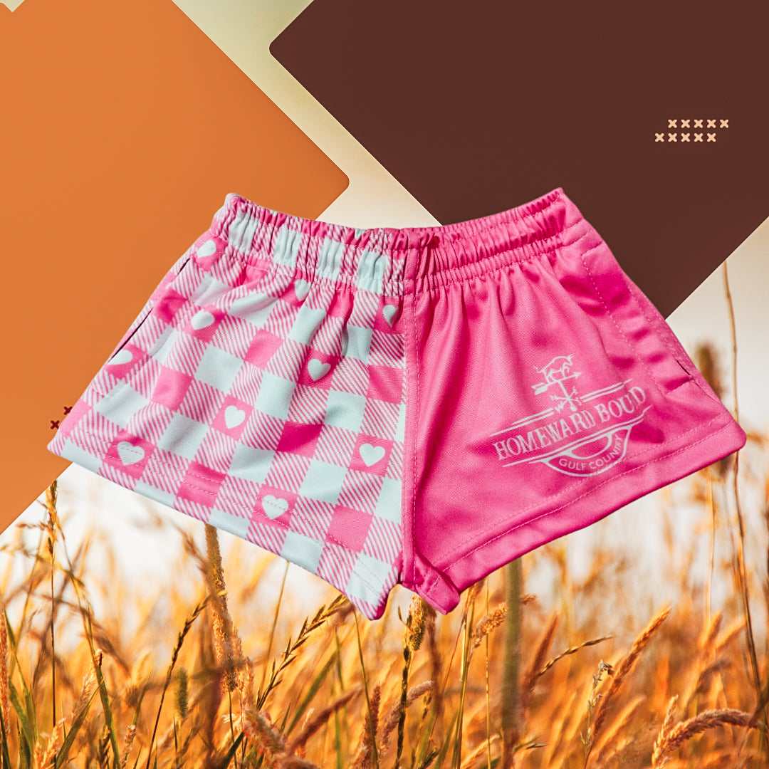 Pre Order Ruby Pink - kids Soft Footy Shorts